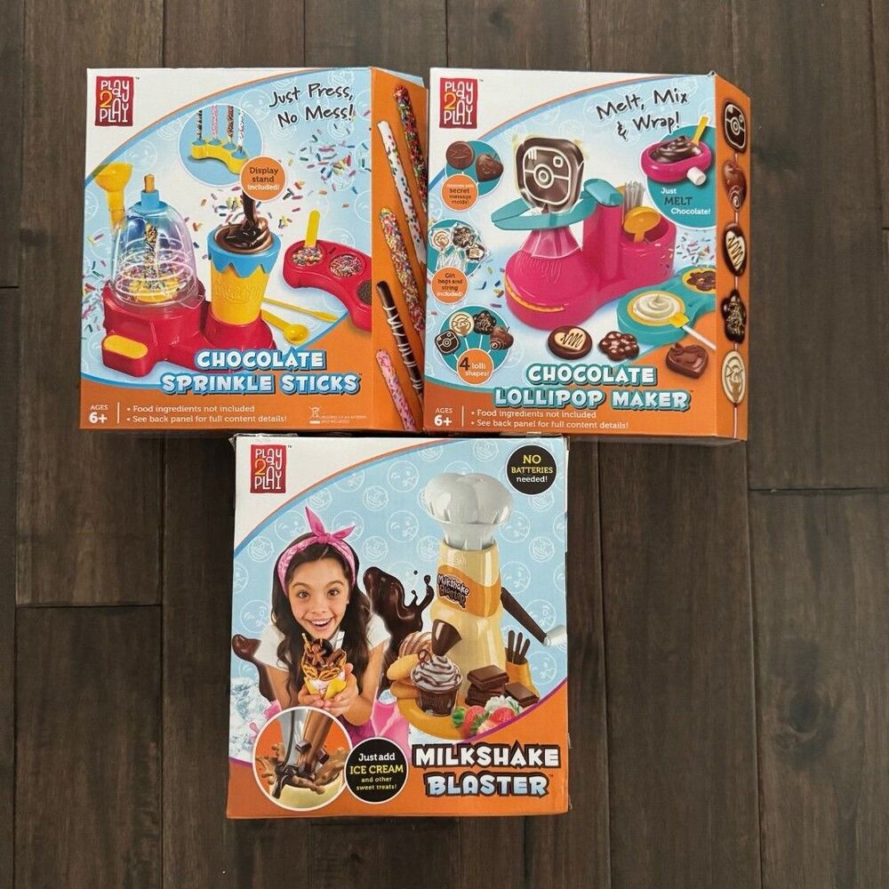 Play2Play Bundle of 3 Kids Dessert Making Kits Age 6+ New in Box!